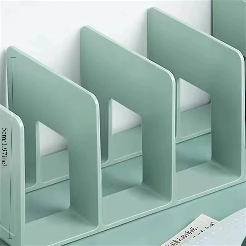 Organisateur de livres et de dossiers, séparateur de bibliothèque à 4 compartiments en ABS avec serre-livres pour la maison, le bureau, le rangement en classe