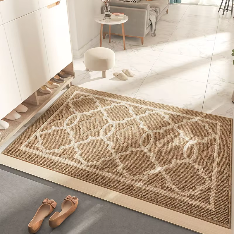 Tapis de porte de Style européen, motif géométrique classique, anti-poussière, tapis de pied, antidérapant, résistant à l'usure, pour l'extérieur