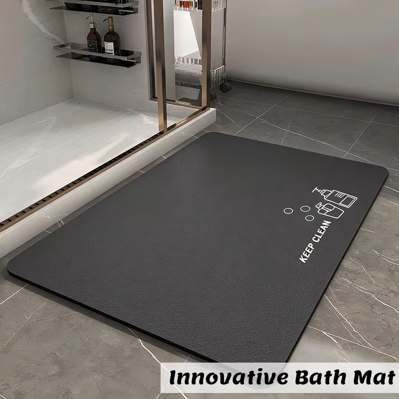 Tapis de bain en diatomite, absorbant, antidérapant, pour salle de bain, tapis de sol, tapis de douche, tapis de toilette, tapis de cuisine, lavable, 1 pièce