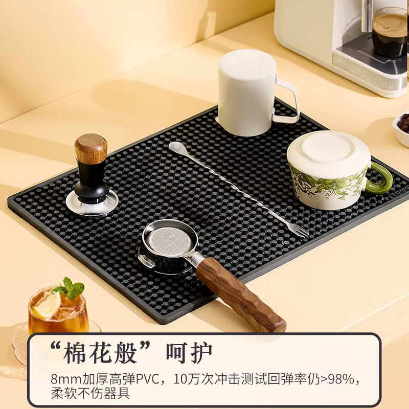 Tapis de bar en caoutchouc, tapis de bar à café antidérapant en PVC, tapis de tasse imperméable et résistant à la chaleur, tapis de drainage pour bar, café, barista, cocktail, barman
