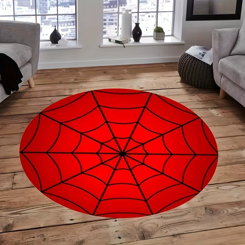 Tapis d'intérieur toile d'araignée rouge