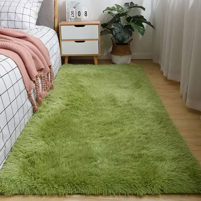 Tapis moelleux en peau de mouton blanc crème