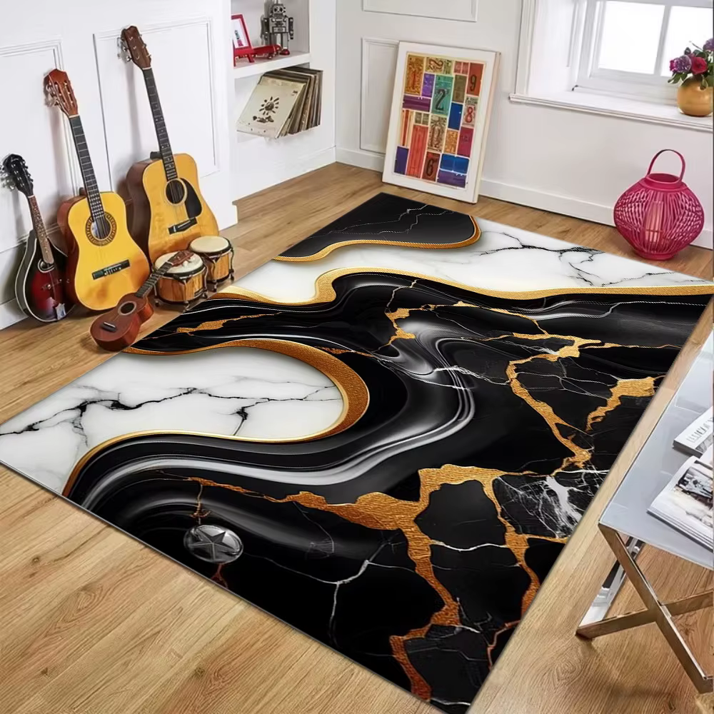 Tapis d'intérieur en marbre noir