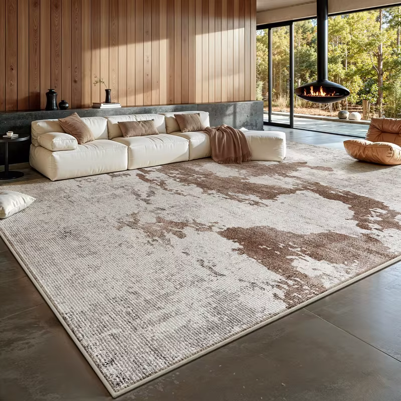 Tapis lavable de grande surface pour salon