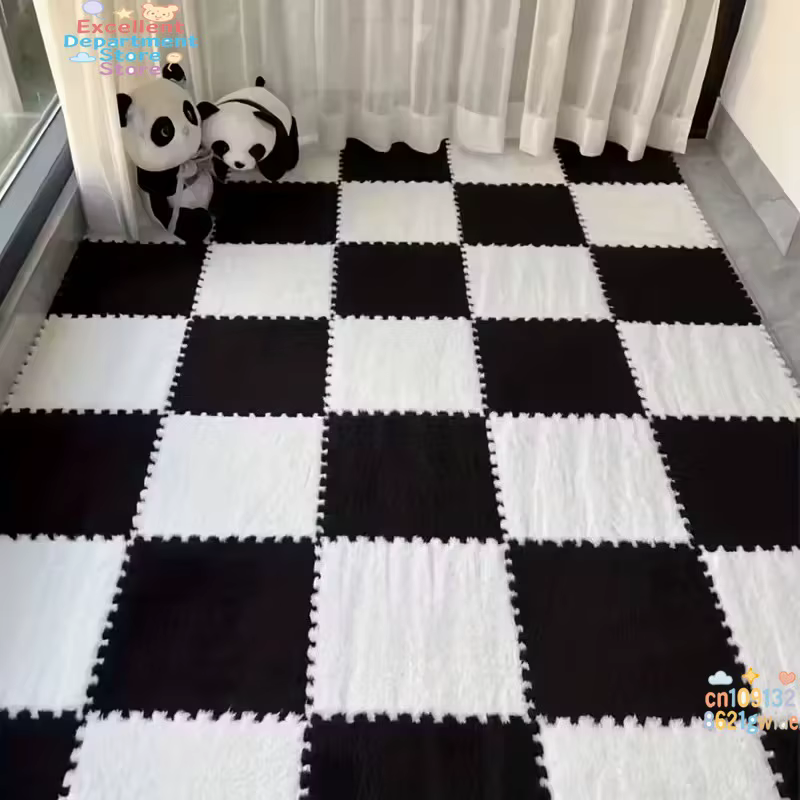 Tapis de Puzzle en peluche douce pour bébé