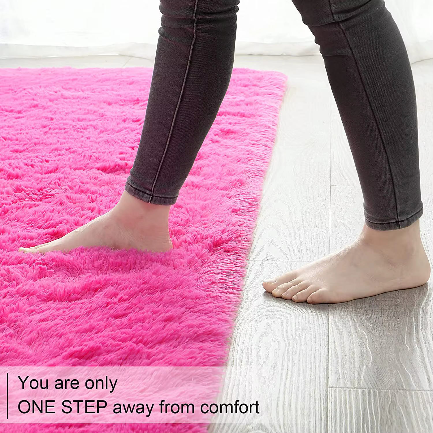 Moelleux Shag Chambre Lea Tapis Rose Chaud pour Salon