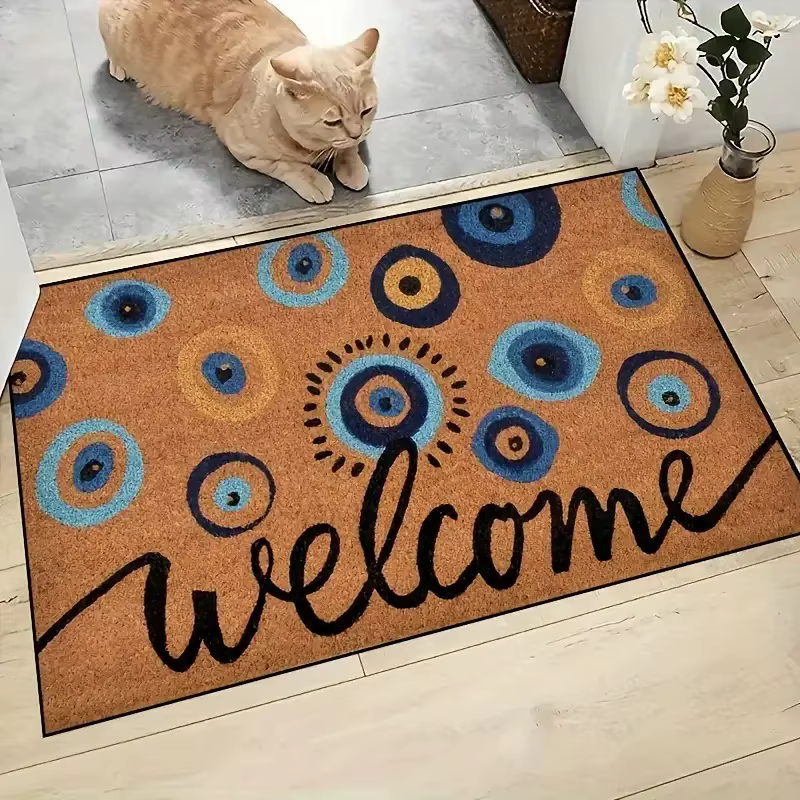Tapis d'entrée en marron coco