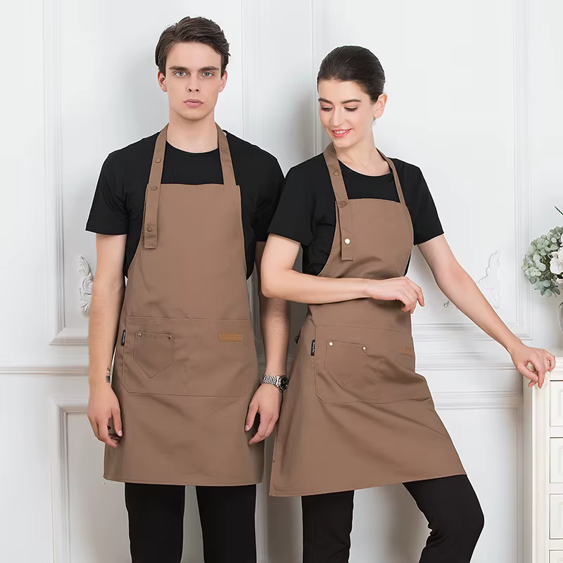 Tablier de cuisine imperméable, tablier de cuisine professionnel, uniforme de travail pour serveur de restaurant, femme/homme, avec poches, tablier de nettoyage