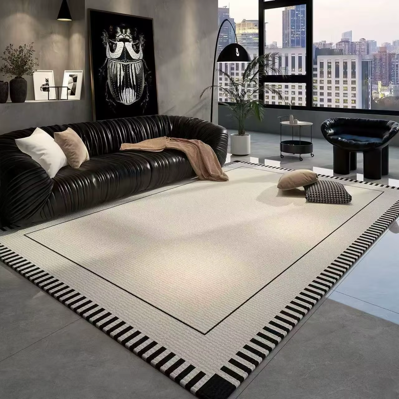 Grands tapis géométriques de luxe légers