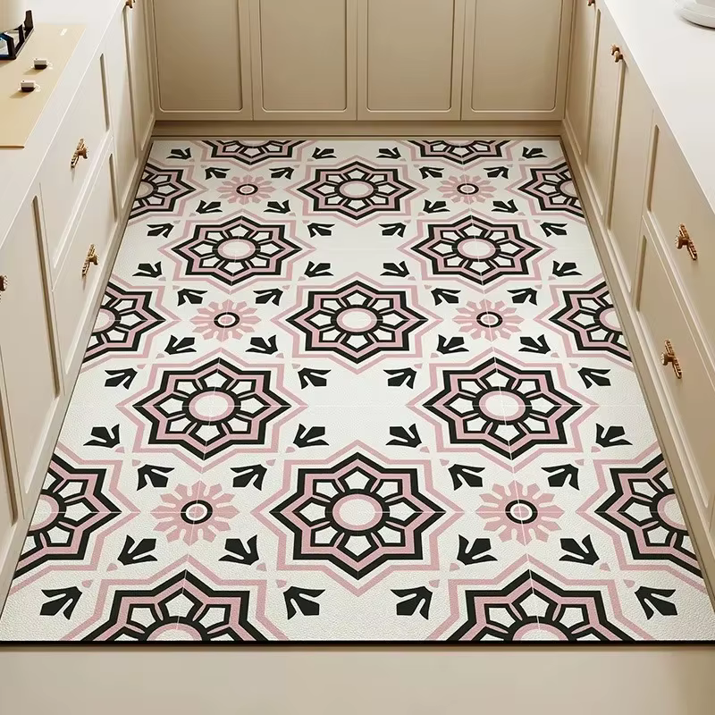 Tapis de sol de cuisine à imprimé floral vintage