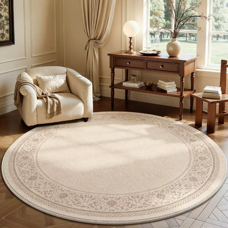 Tapis rond de style français pour la décoration de chambre