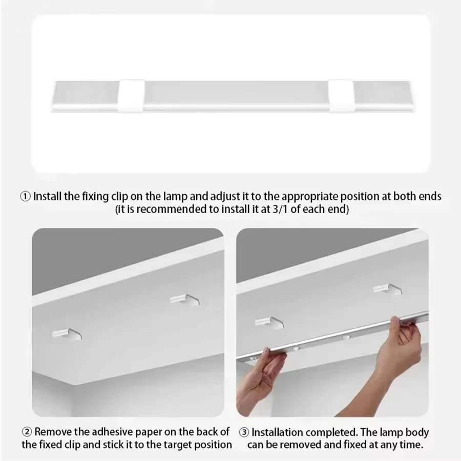LED cuisine sous armoire lumière USB Rechargeable capteur de mouvement barre lumineuse
