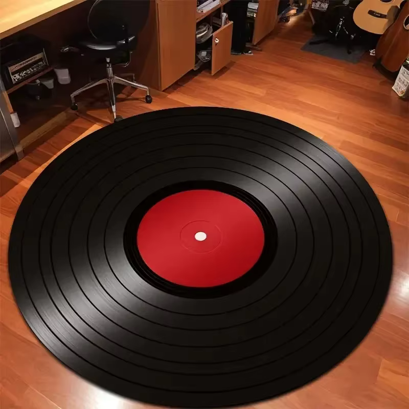 VIKAMA Tapis en vinyle noir confortablement doux et chaud