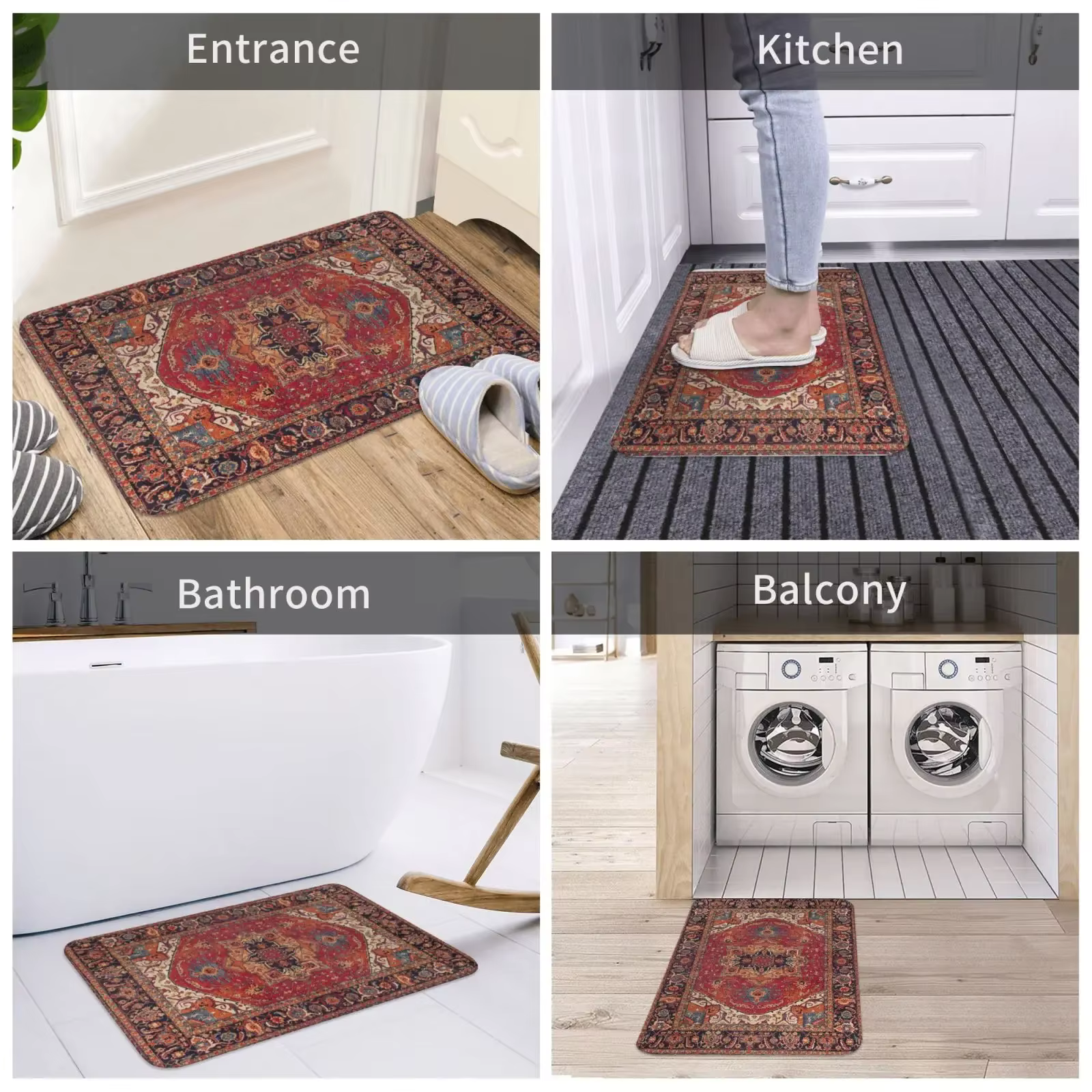 VIKAMA tapis ethnique marocain salle de bain cuisine