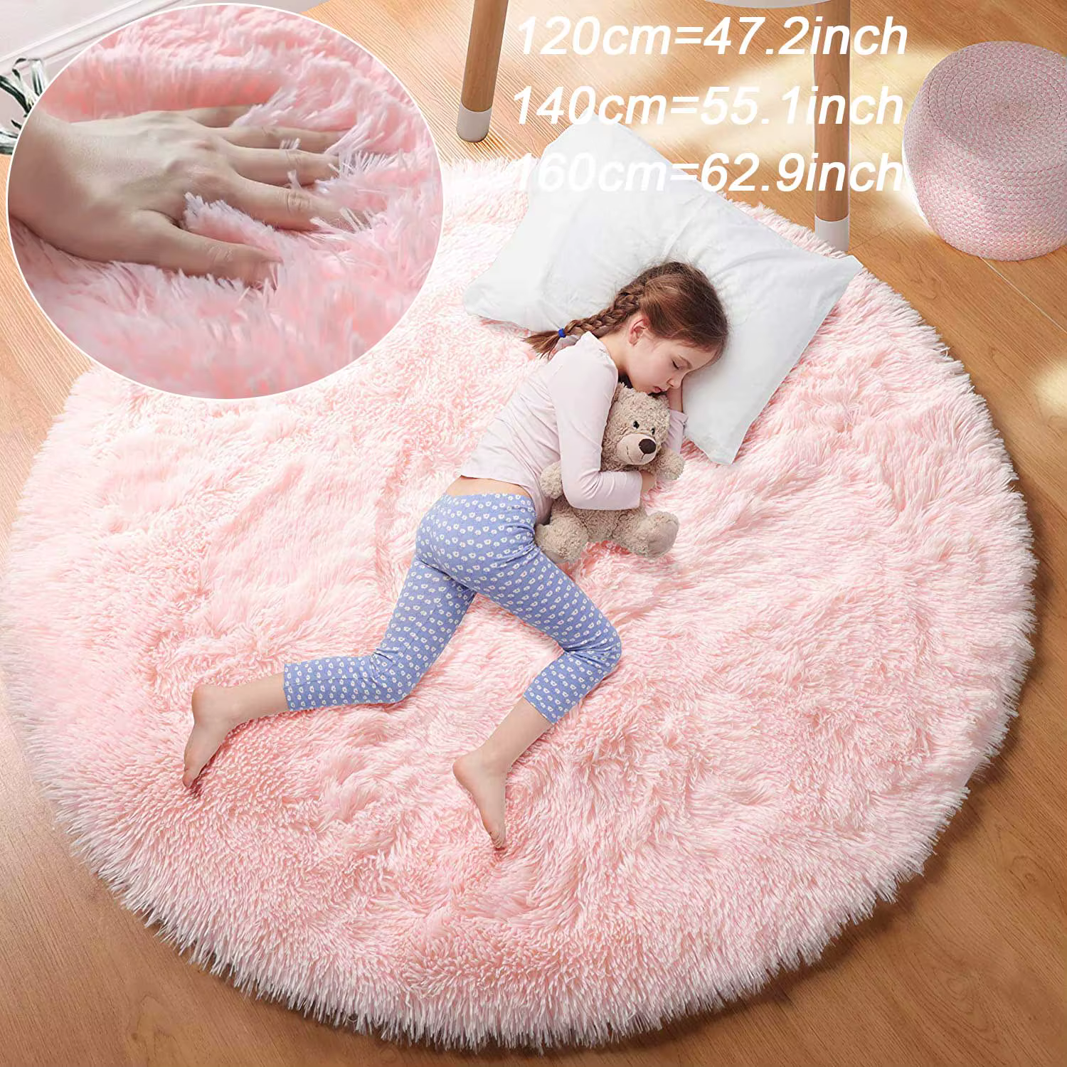 100/120/140/160 tapis rond moelleux doux