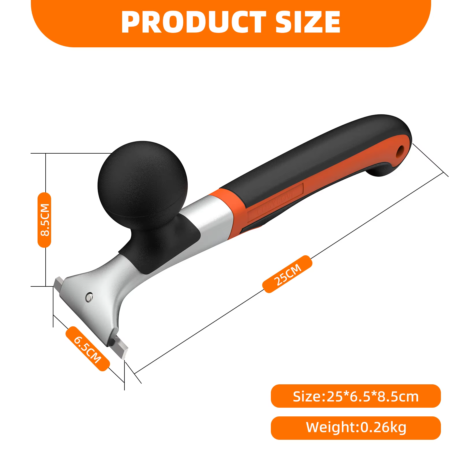 Racloir ergonomique en carbure de qualité supérieure Viladepot pour enlever le vernis, la colle, la rouille, la peinture, la résine, la glaçure sèche, les taches et le mastic