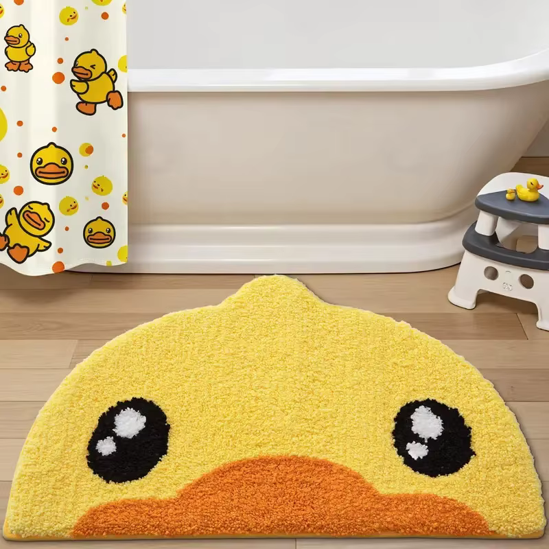 VIKAMA Adorable tapis semi-circulaire en forme de petit canard jaune