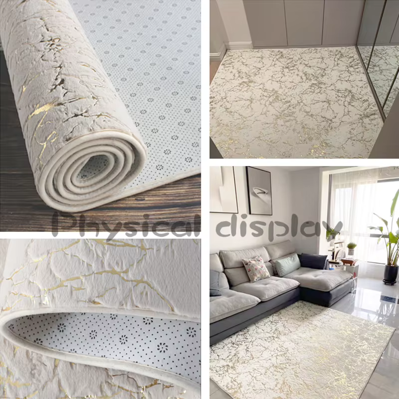 Grand tapis en poils artificiels de lapin pour salon