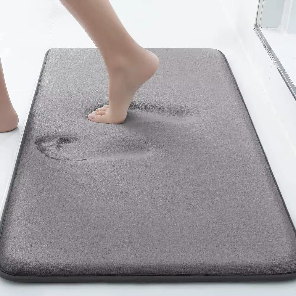 Tapis de bain en mousse à mémoire de forme, super doux, absorbant, antidérapant, lea Runner pour douche, tapis de sol, nouveaux polymères
