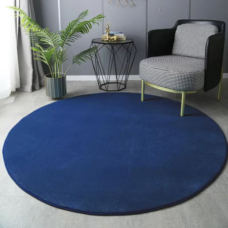 Tapis rond en velours de corail pour décoration de maison