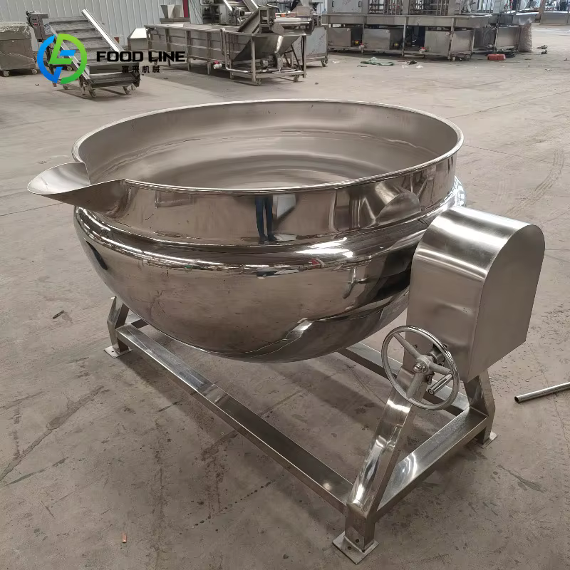 Marmite industrielle électrique à double enveloppe de 50-1000L, cuve de cuisson inclinable pour confitures, sauces, viandes, personnalisable, vente en gros FL