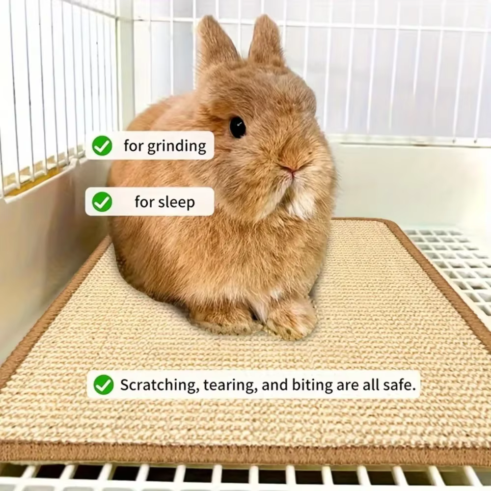 Tapis à gratter pour lapins en fibres naturelles