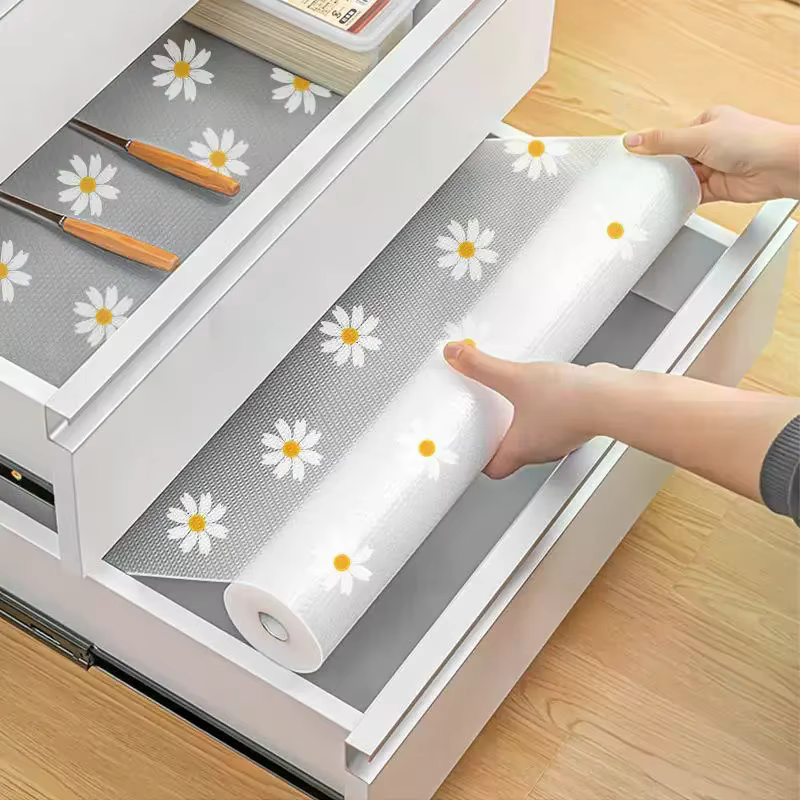 Tapis d'armoire de cuisine à fleurs