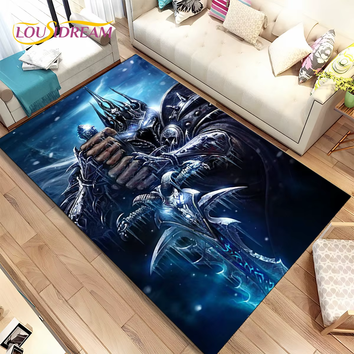 World of Warcraft-Tapis décoratif 3D pour salon et chambre à coucher