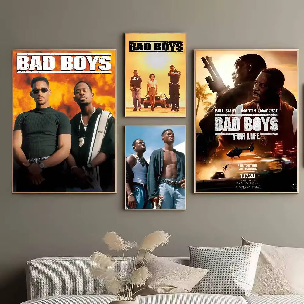 Affiche de film Bad Boys HD, auto-adhésive, étanche, idéale pour la décoration du salon, de la chambre à coucher et du Bar