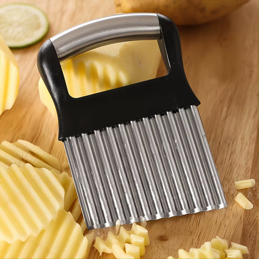 Améliorez votre cuisine avec un coupe froissé 1 pièce - Couteau hachoir ondulé pour fruits, légumes, salade, carottes, pommes de terre et frites