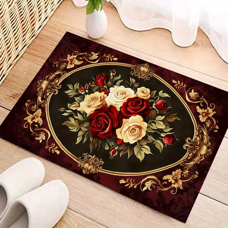 Tapis de sol de luxe à fleurs rétro
