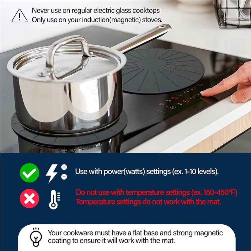 Tapis de protection anti-rayures KYCOR pour plaque à induction - Fibre de verre en silicone - Pour cuisinière magnétique - Protection antidérapante