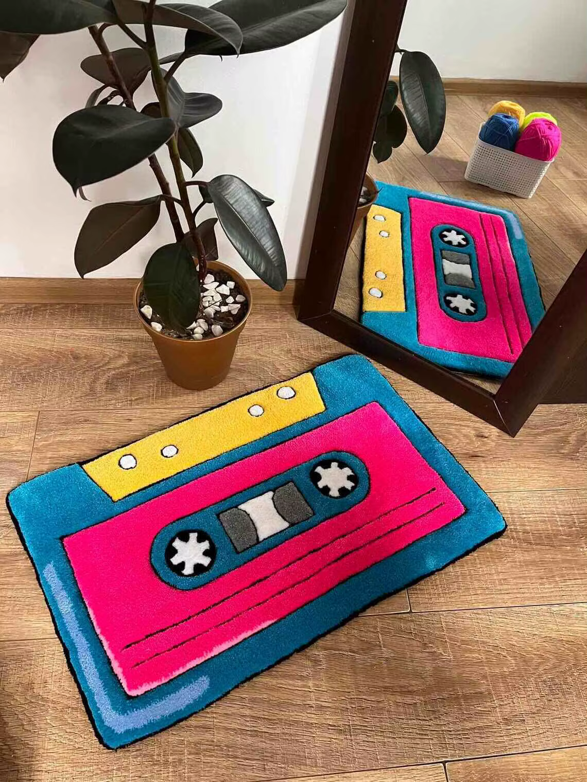 VIKAMA Vintage bande maison courte Pile tapis salon canapé coussin salle d'essayage vestiaire