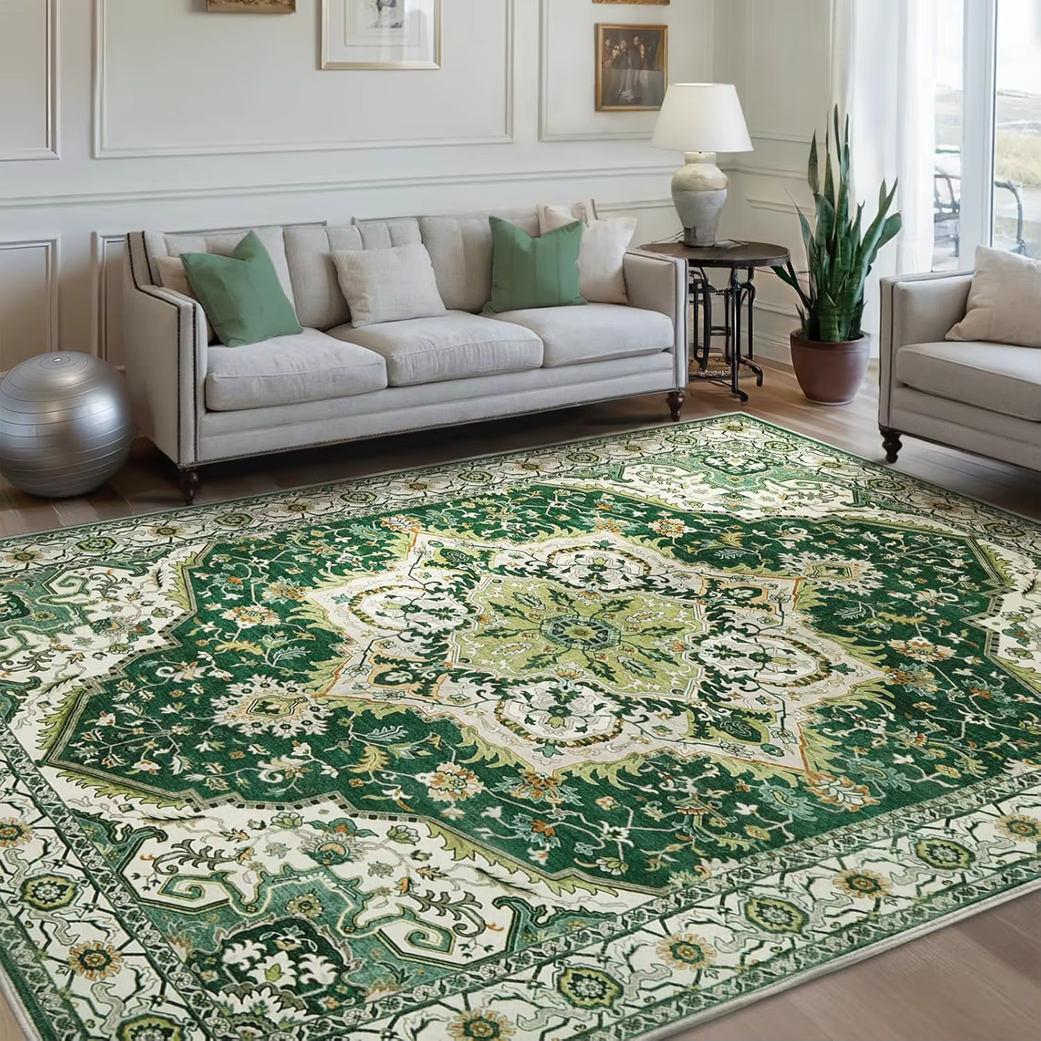 Tapis de sol à motif persan traditionnel, décoration élégante de Style classique, tapis de sol à fleurs géométriques bleues et blanches pour salon