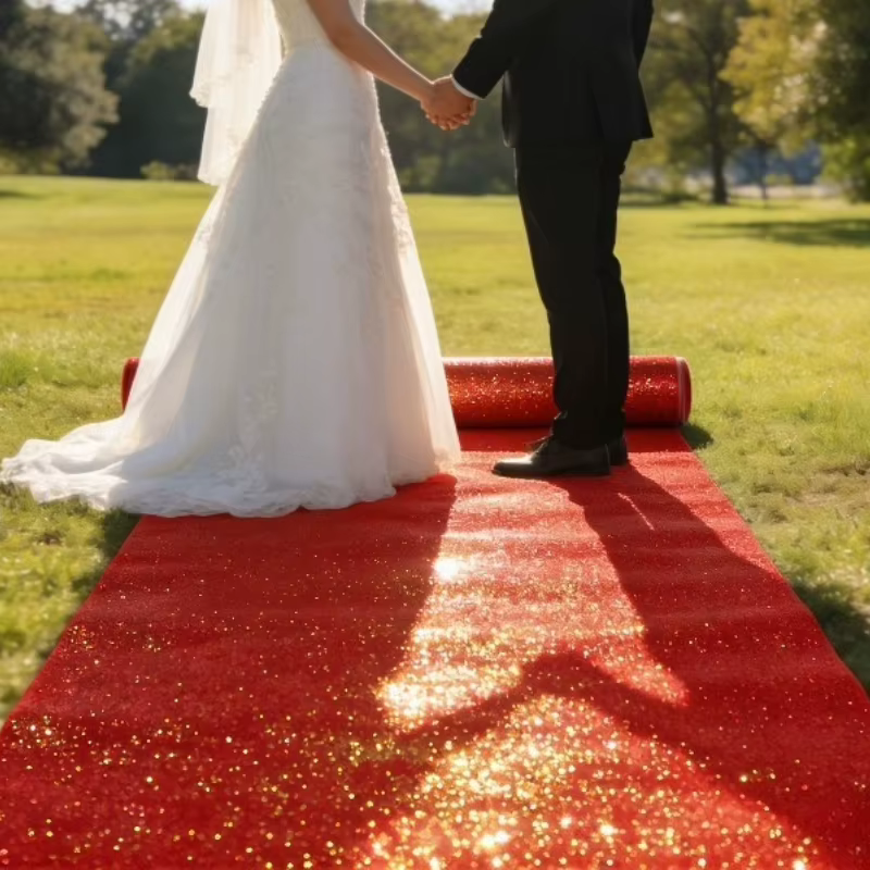 Tapis rouge de grande taille pour mariage en extérieur
