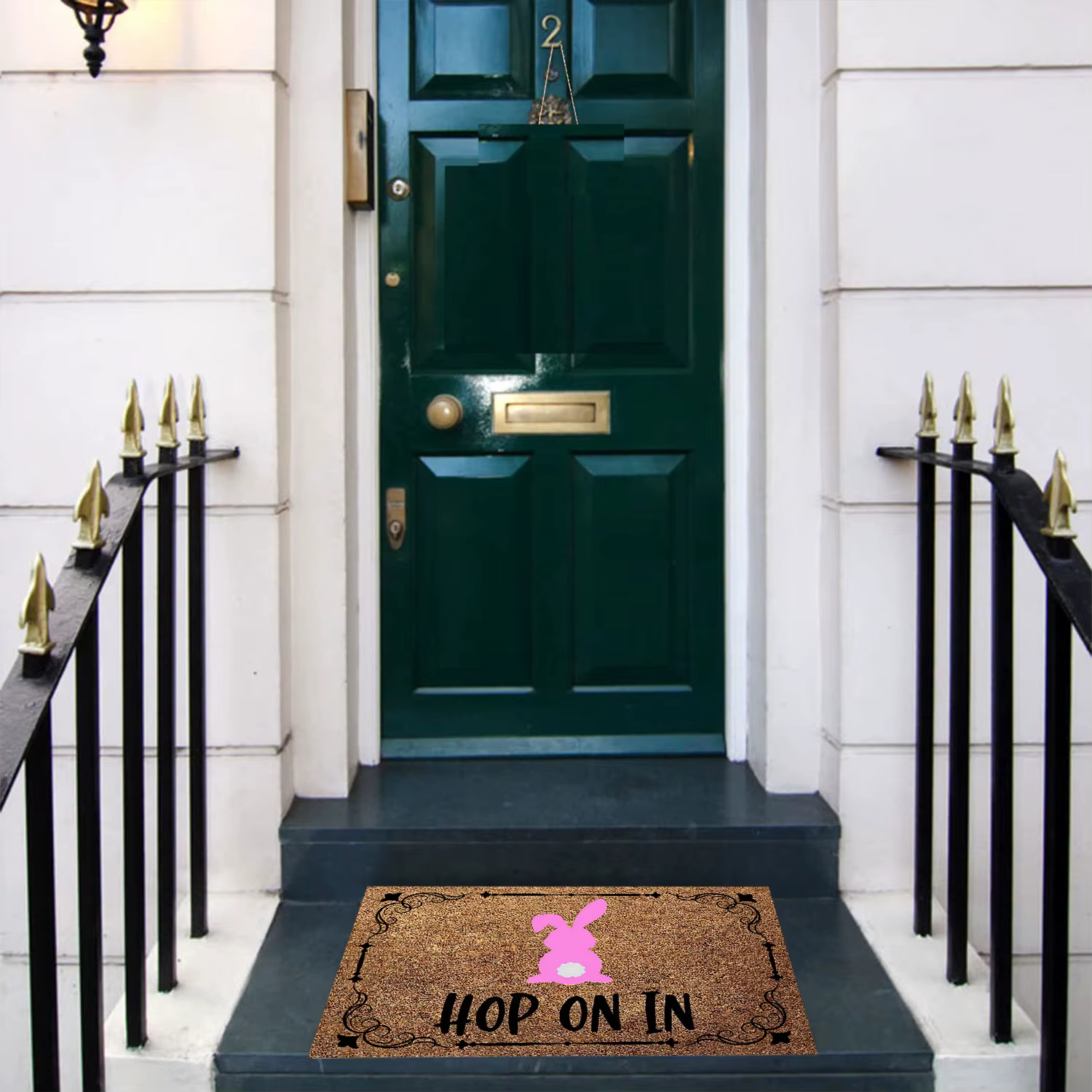 Hop On In EasterDoormat en caoutchouc salle de bain cuisine tapis jardin Garage porte