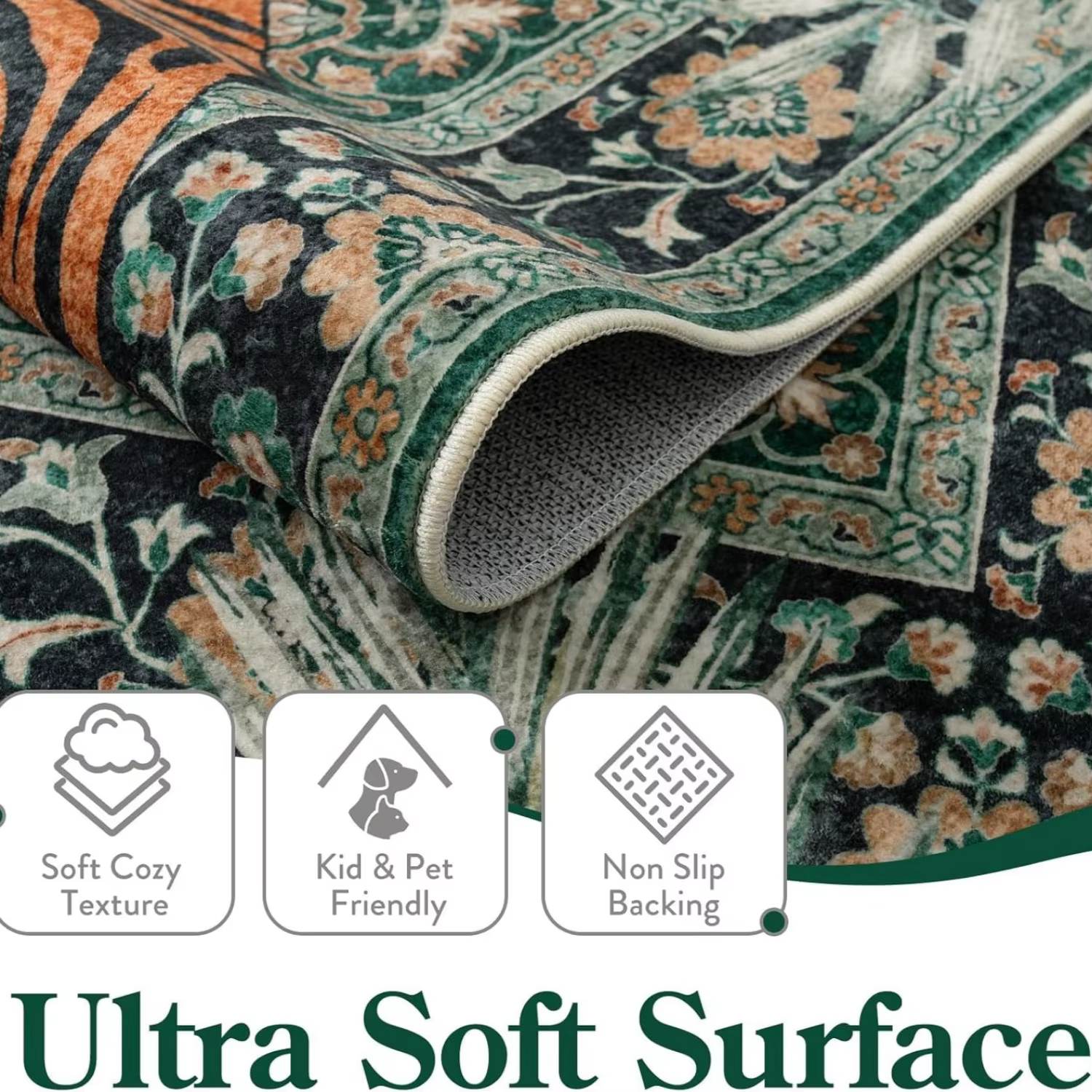 Lea-Tapis en peluche lavable en machine pour la décoration de la maison