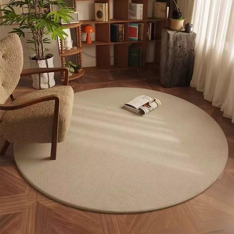Tapis circulaire durable et résistant à la saleté pour salon