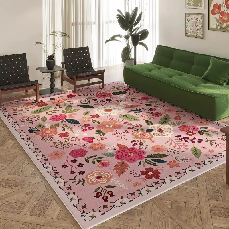 Tapis pour salon rétro Floral grande surface