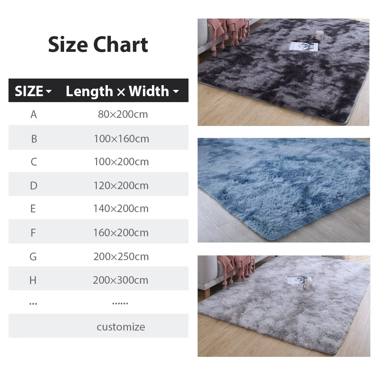 Tapis pour salon canapés modernes gris moelleux