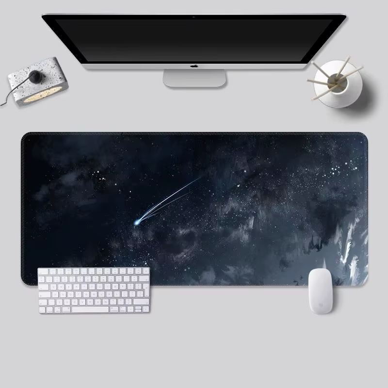 Tapis de souris noir et blanc, accessoires de configuration de jeu simples et haut de gamme, tapis de jeu pour Gamer, tapis étendu pour bureau 900x400