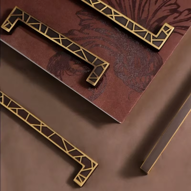 Poignée de porte de placard, armoire de chambre, armoire de cuisine, bouton de meuble en laiton rétro américain, simple, à trou unique, style café français