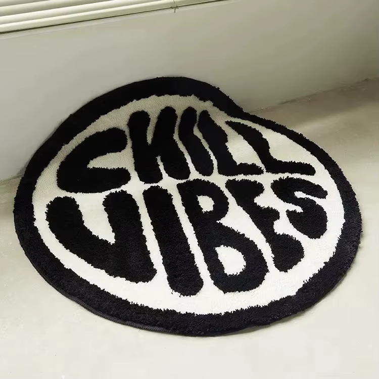 Tapis rond capitonné Simple pour chambre à coucher