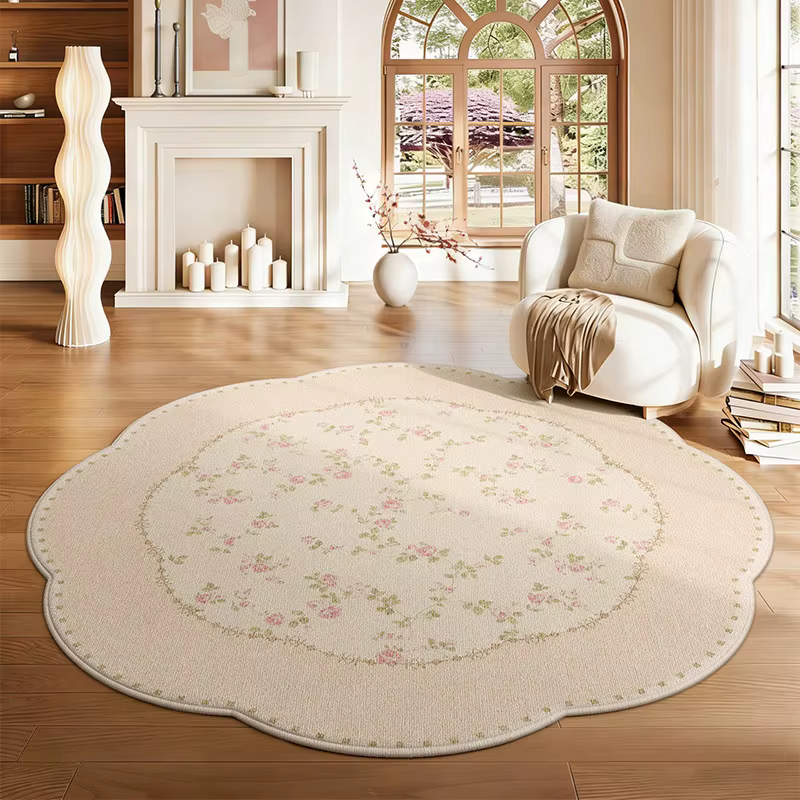 Tapis de forme irrégulière pour chambre à coucher