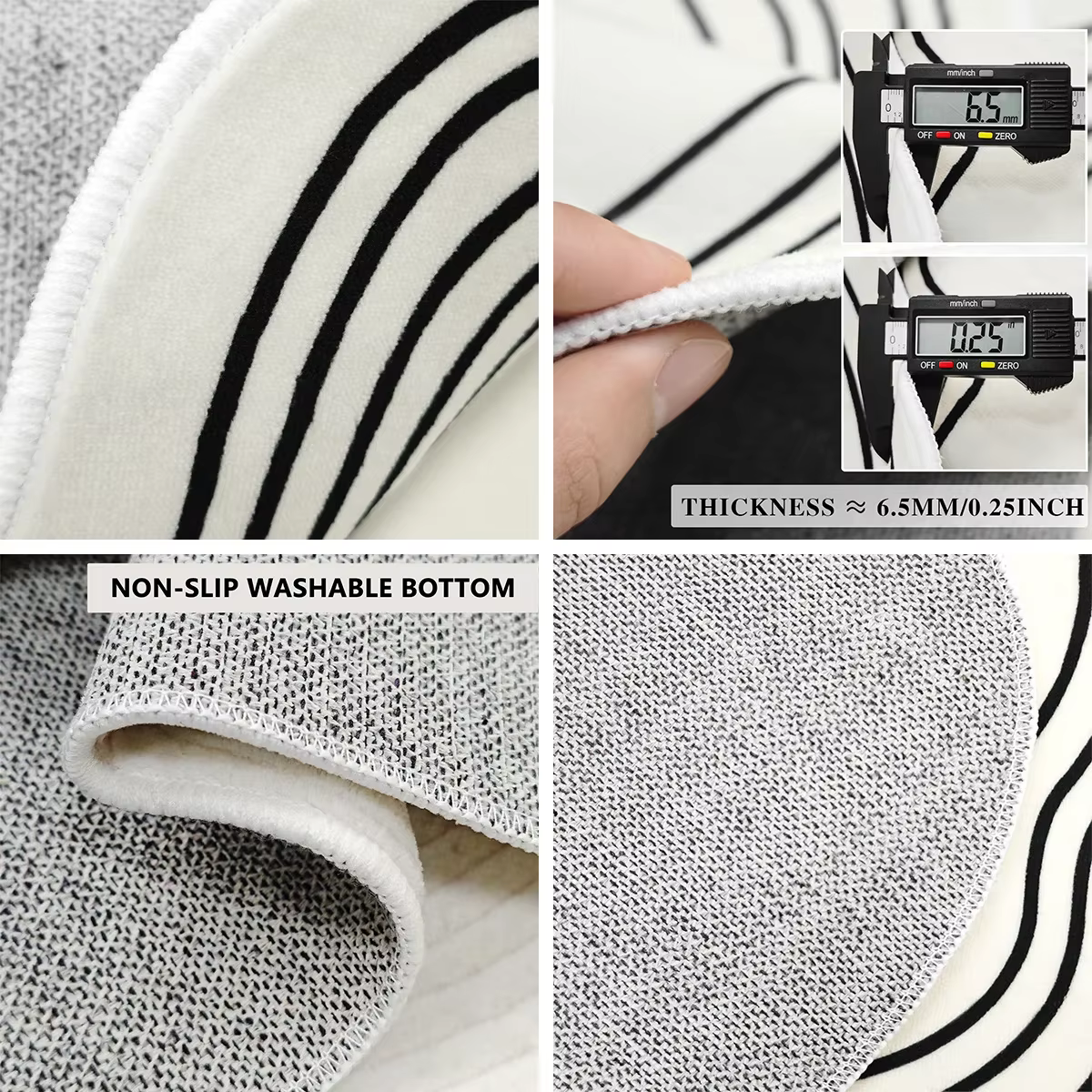 Tapis en Cachemire Lavable à la Machine Non-ALD