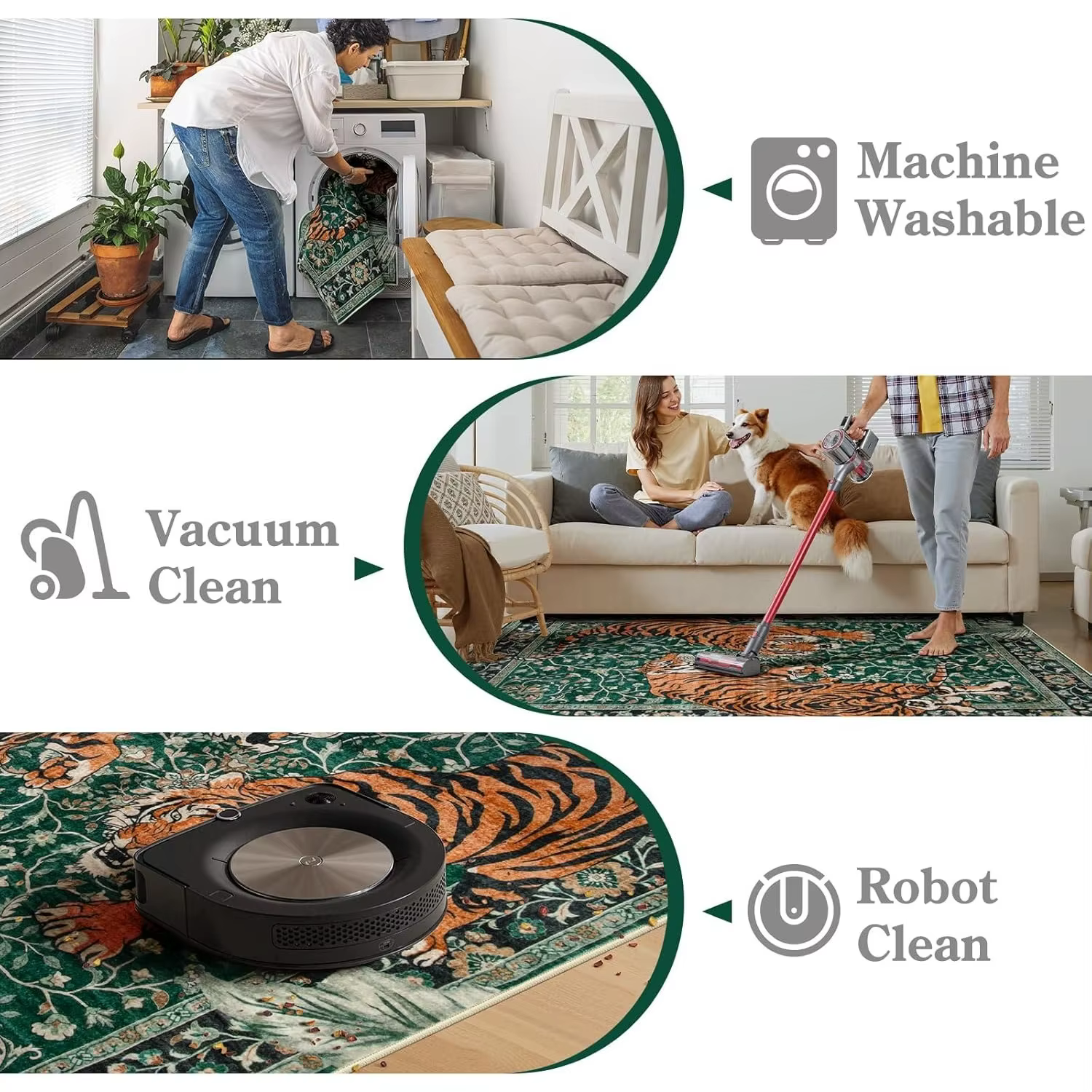 Lea-Tapis en peluche lavable en machine pour la décoration de la maison