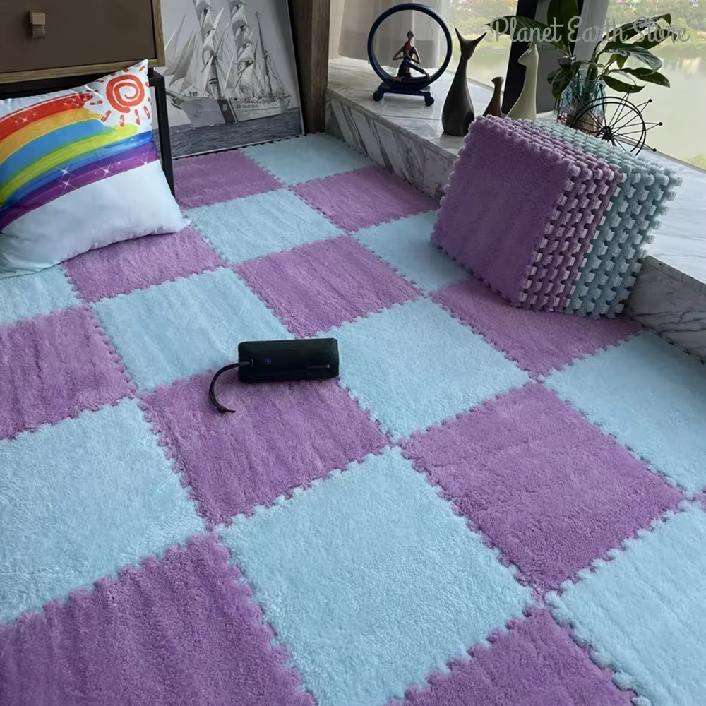 Tapis de jeu en peluche douce pour enfants