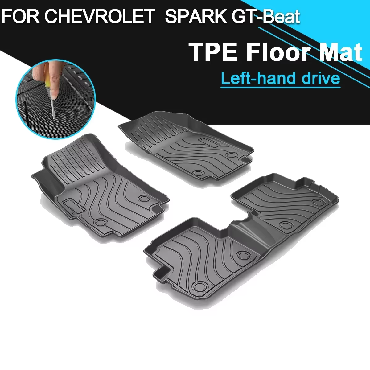 Tapis de sol de voiture imperméable en caoutchouc TPE