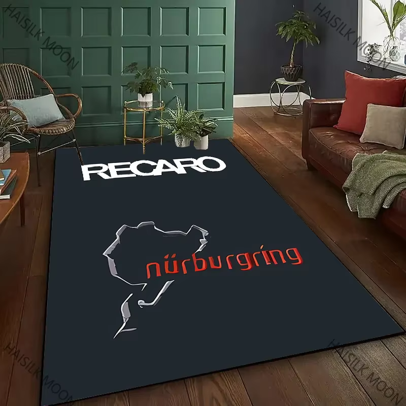 Tapis imprimé à motif de logo R-Recaro