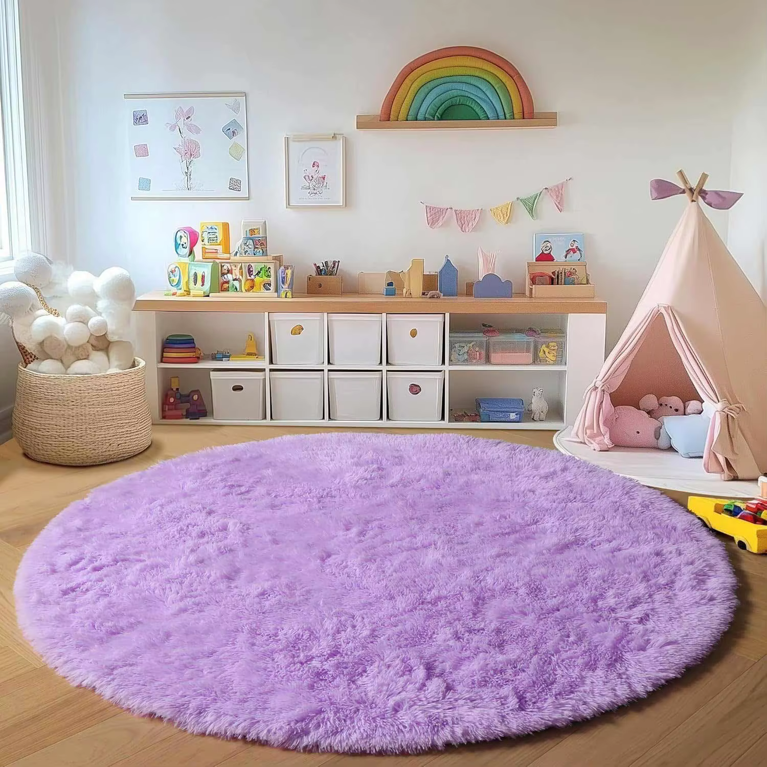 Tapis en peluche doux pour chambre d'enfants